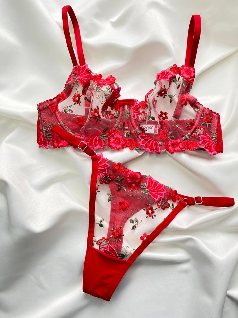 Ensemble Lingerie Éclat Rouge A-133