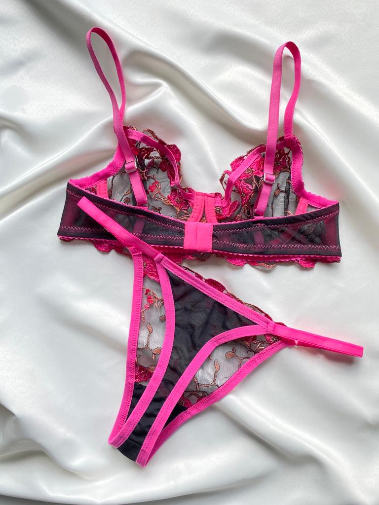 Ensemble Lingerie Magenta Séduisant A-133
