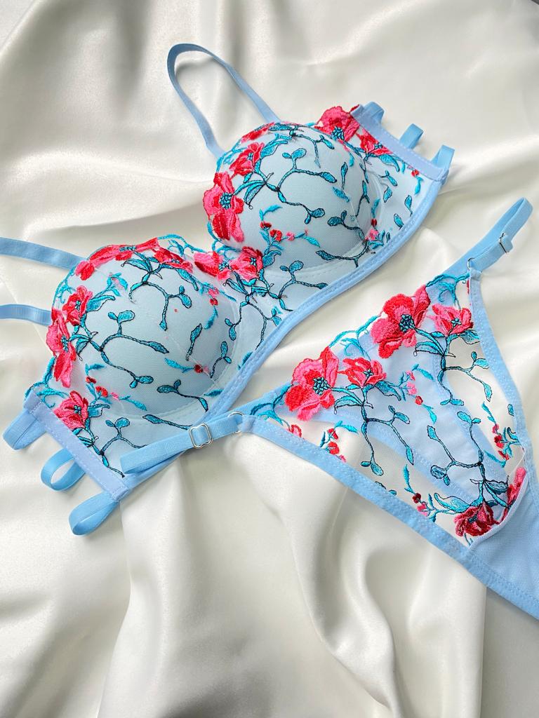 Ensemble Lingerie Rose Pastel A-143